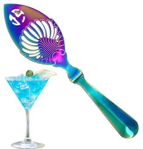 Slotted Spoon Stainless Steel, Hollow Design Mixing Spoon | Extra Long Cocktail with Slit Tip Stainless Steel for Bar Preparation, Kitchen Serving Tool for Restaurant Applications