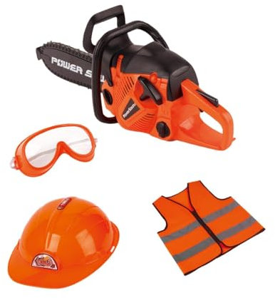 Sharplace Jouet de tronçonneuse électrique pour Enfants, Jeu de rôle réaliste avec Gilet d'ouvrier, Jouet de Jardinage extérieur, Outil de Jeu de Simulation, Style A