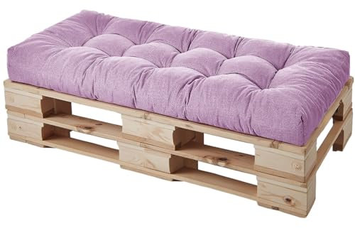 HJZPWB Tela de Lino Cojin Banco 8 cm de Grosor Cojines para Banco Estilo Capitoné Cojin para Banco Exterior Antideslizante Colchoneta Tumbona Grueso Cojin Sofa Exterior,Púrpura,150 * 60 * 8cm