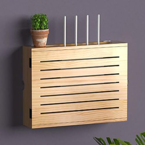 Nordivo WLAN Router Aufbewahrungsbox, Wandregal Router Versteck, Korb zum Verbergen des Routers, Wandhalterung Ohne Bohren, für Büro und Zuhause(Brown,L36.4cm/14.3in)