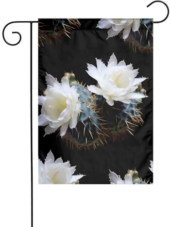Bandera de jardín para decoración de jardín de 12 x 18 pulgadas, impresión de flores de cactus WHJDPP gruesa y resistente al desgaste para macetas de jardín y césped