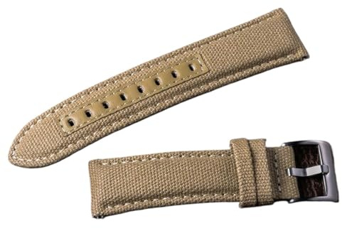 WKWPYCYUH Canvas Strap Quick Release Green Nylon Stålspänne 18 mm 20 22 24 Klockarmband(Khaki,24mm)