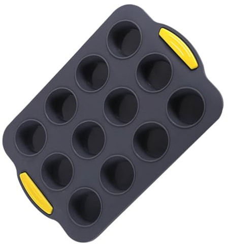 GRIRIW Teglia per Muffin in Silicone da 12 Tazze, Stampo Antiaderente Rettangolare per Dolci da Forno, Teglia Grande per Muffin Adatta a Uso Domestico e Cucina Professionale