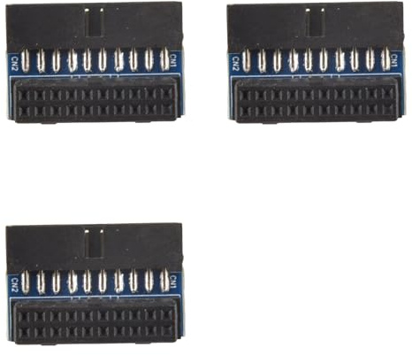 Bosiyrggrl 3X Adaptateur USB 3.0 90 Degrés Noir USB 3.0 20 Broches Mâle à L Tourner à Angle Droit Adaptateur d'alimentation Carte Mère Incliné vers Le Bas