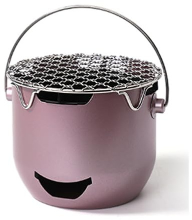 POXZSFX Gril de Pique-Nique 3 pièces, Or, Filet de Gril 304 + poignée | petit gril de cuisson extérieur pour le camping, petit à charbon