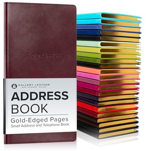 Galerie Leder Pocket Adressbuch Acadia Burgund