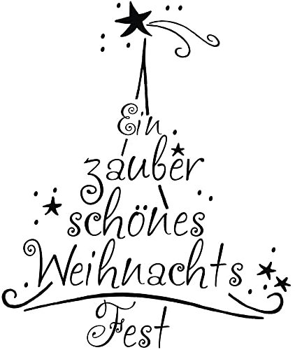 Rayher Hobby 28760000 Holzstempel Zauberschön 6x7cm, Textstempel, Weihnachtsstempel, Motivstempel Holz, Butterer Stempel