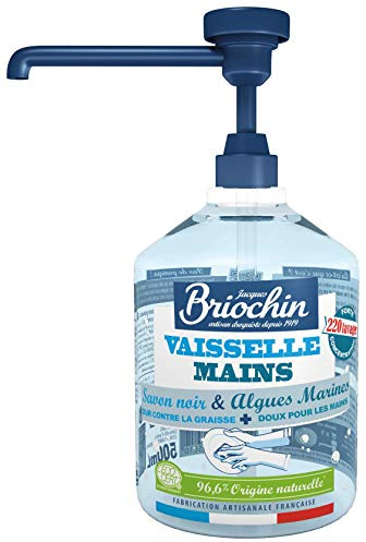 Jacques Briochin - Liquido per stoviglie al sapone nero, fragranza alga marina, 500 ml, lotto di 2
