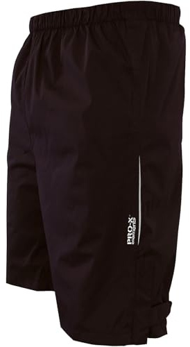 PRO-X elements XL&D Regen-Überhose kurz ONTARIO I Ultraleichte, atmungsaktive Regenhose Herren mit gedoppelter Sitzfläche I Reflektierend, wasserdicht