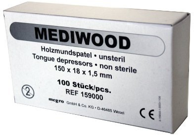 Megro Mediwood Lot de 100 spatules bucco-dentaires en bois