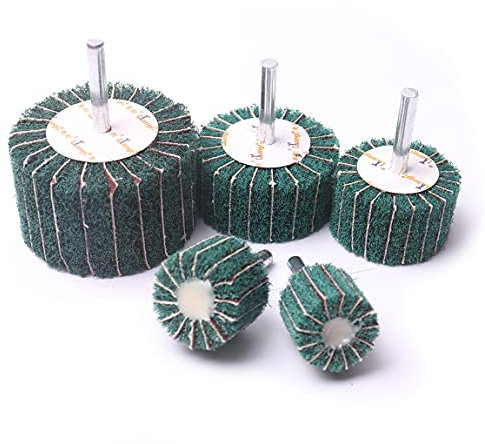 Atoplee Mounted Interleaf Flap Wheels 5pcs 25/30/40/50/60mm Coarse Fleece Interleaf Flap Wheel Sanding Wheels Pad for Rotary Tools