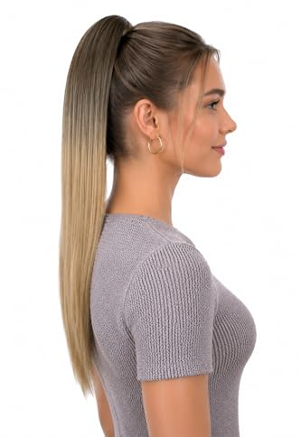 CAISHA 50cm Hairpiece Braid Ponytail Hair Extension Straight Ombré Brown Blonde H113