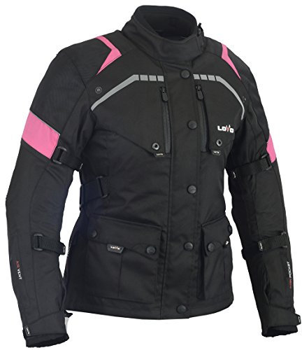 Veste 3/4 de moto pour femme 3XL noir/rose