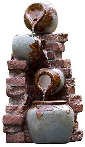 Köhko® Springbrunnen Connewitz 13013 Wasserspiel für Garten Terrasse Balkon Wohnzimmer