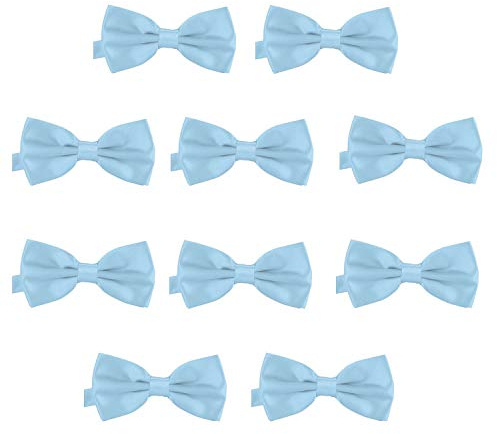 DonDon 10er Set Herren Fliege 12 x 6 cm gebunden und längenverstellbar