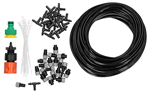 de riego, Manguera de 20 m de riego de jardín Kit de Boquilla de rociador de nebulización Accesorio de riego de refrigeración para plántulas de Invernadero