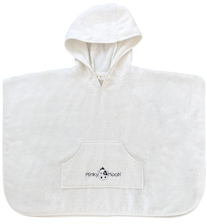 Asciugamano da bagno per bambini, poncho, asciugamano da bagno per bambini, asciugamano con cappuccio – Minky Mooh – poncho da bagno per bambini e bambine, cotone biologico, poncho da spiaggia