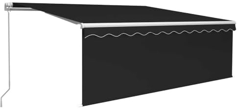 vidaXL Markise Manuell Einziehbar mit Rollo 4,5x3 m Anthrazit