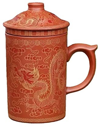 XKUN Dragon À La Main/Beauté Tasse À Thé en Argile Pourpre avec Couvercle Et Thé Infuser Tea Tasse De Thé Coupe d'eau Cadeau Boire-E