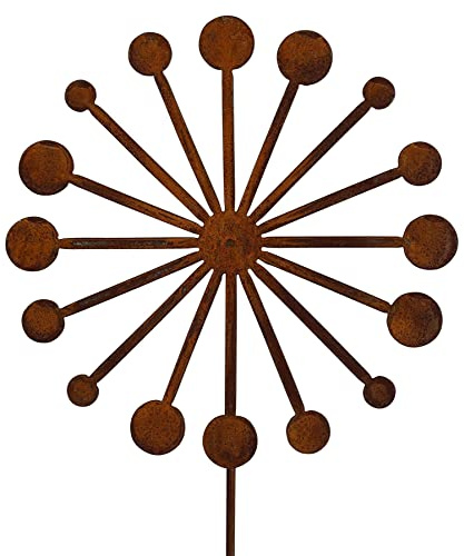 Manufaktur Lichtbogen Rost Gartenstecker Pusteblume 115 cm hoch Edelrost Gartendeko Metall Gartendekoration