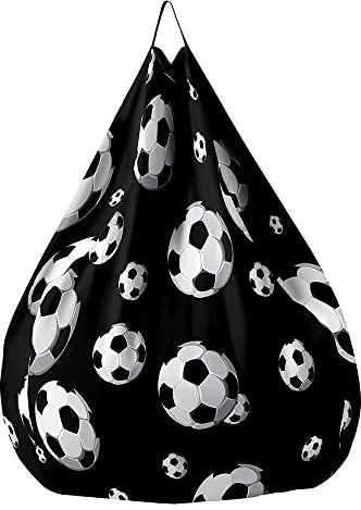 Highdi Sitzsack Bezug ohne Füllung, 3D Gaming Sitzsackbezug Abnehmbarer Waschbar Sitzsack Außenbezug Spielzeug Aufbewahrungstasche für Erwachsene, Kinder, Jugendliche (80X90CM,Fußball 12)