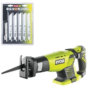 Pack RYOBI - Scie sabre RRS1801M - 18V One+ sans batterie ni chargeur - Lot de 6 lames universelles - bois et métal 100/152mm - RAK06RB