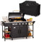 Klarstein Gasgrill für Camping Balkon Garten, Grill mit 6 Brenner, 20700W Edelstahl-Gasgrill, Outdoor Gasgrill mit Seitenbrenner, Gas Grill Kombigrill für Propan/Butan, Gasgrills mit Grillabdeckung