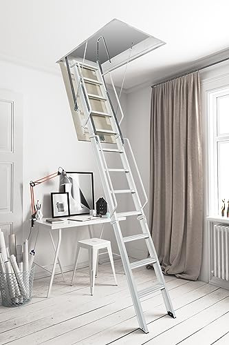 SCALA RETRATTILE FANTOZZI A TRE ELEMENTI IN ACCIAIO VERNICIATO (291/300)