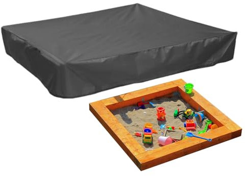 Uozonit Wooden Sandbox Cover, Children's Cover, Sandbox Cover with Cord | Sandbox Cover for Cover, Waterproof Sandbox Shelter Canopy