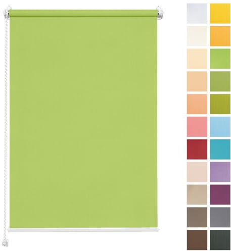 Rettika Sichtschutz Rollo ohne Bohren - Hellgrün, Breite: 90cm, Höhe 120 - Rollos für Fenster ohne Bohren, Fenster rollos für innen, Jalousien zum Klemmen, Klemmrollo