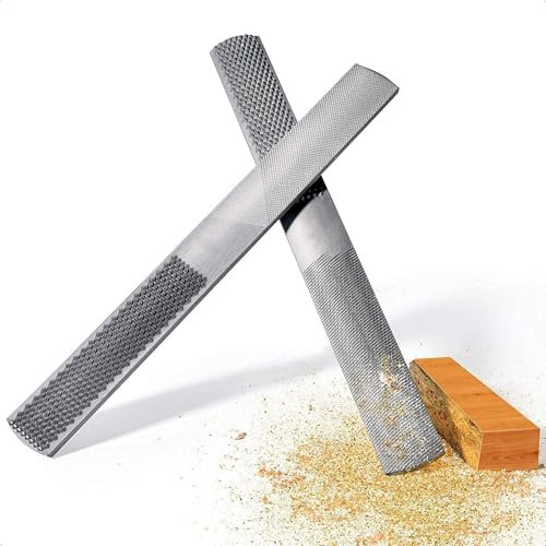 4-Wege-Holzraspel-Set, 2-teilig, Premium-Handfeile und runde Raspel, halbrunde Flach- und Nadelfeilen, Metallfeilen-Set zum Schärfen von Holz und Metallwerkzeugen