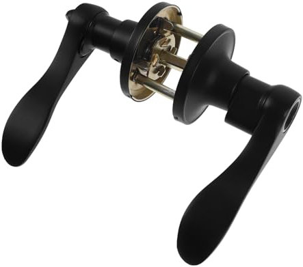 DOITOOL Poignée de Porte à Levier Rotation Fluide Alliage de Zinc et Acier Inoxydable Serrure à Clé Noir pour Chambre et Bureau