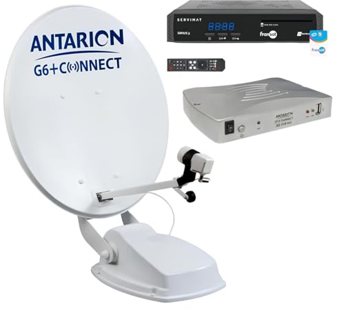 Pack ANTARION Parabole Satellite Automatique connecté 65cm + Positionneur + Sirius 3 Récepteur TV Satellite HD + Carte PC7