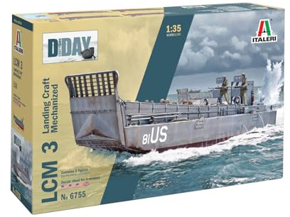 Italeri 6755 1:35 LCM 3 (Landing Craft mechanized) - Modellbau, Bausatz, Standmodellbau, Basteln, Hobby, Kleben, Plastikbausatz,Militär Bausatz