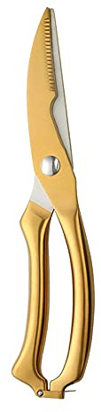 Geflügelschere für die Küche, Küchenschere, robustes Kochmesser aus Edelstahl, Hühnerknochenschere (Gold)