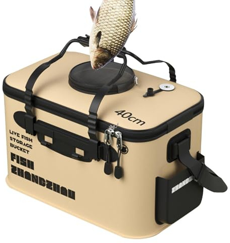 Cubo de Pesca portátil - Cubo de Pesca Plegable | Cubo Multifuncional para Cebo de Peces Vivos | Contenedores de Peces Vivos y Cebo, Bolsa de Pesca para Acampar, Caja de contenedores de Agua