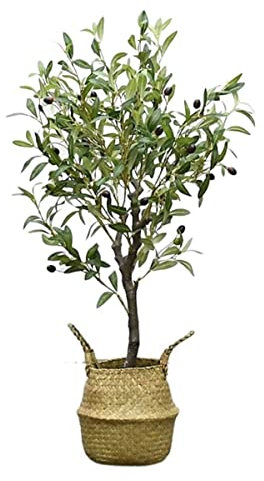 DMMFTERL Kunstpflanzen Künstliche Pflanze Künstlicher Olivenbaum Gefälschter Bonsai-Baum Künstlicher Baum Mit Geflochtenem Korb Für Innen- Oder Außendekorationen Künstliche Pflanzen Drinnen