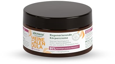 alkmene regenererande ringblomma kräm för ansträngd & torr hud 200 ml | vegansk hudkräm lindrar klåda - kroppskräm mycket torr hud - Bodybutter