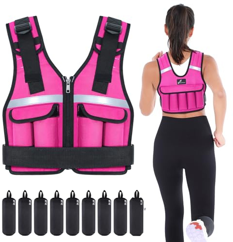 Sportneer Chaleco de peso ajustable de 0,9 kg a 8 kg, 9 en 1, chaleco de correr rápidamente ajustable para hombres y mujeres, entrenamiento de fuerza, calistenia y gimnasio, chaleco de pesas