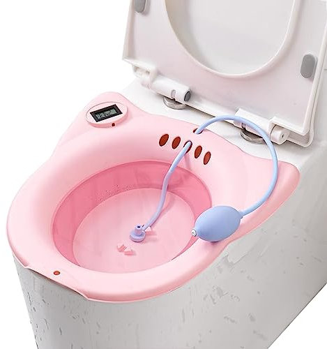 KHYTEBV Elektrisches Sitzbad für Hämorrhoiden Toilettensitz Postpartale Pflege Sitzbadewanne für Erwachsene Frauen Sitzbadeset für Frauen Zusammenklappbarer Spüler Ho