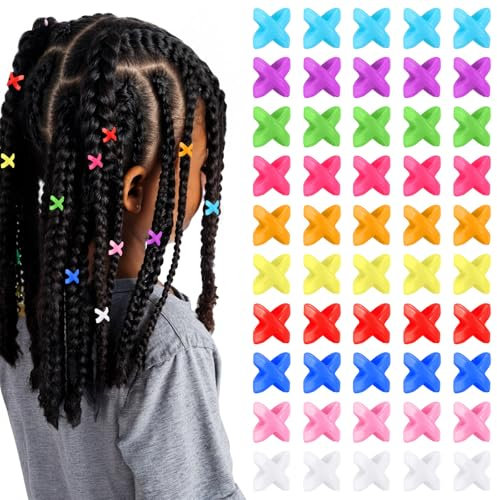 Ptwola 100 Stück Kunststoff Perlen Haare Bunt Haarperlen Klipsen Haarclips Bonbonfarben Dreadlock Haarschmuck glitzernde Ponyperlen großes Loch mehrfarbig Perlenset für Zöpfe Kinder Frauen Basteln
