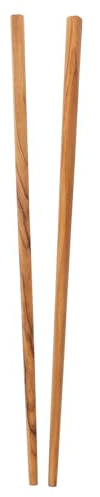 Mikinona Olive Wood Hot Pot Chopsticks 9.84 in Extra Long Wooden Cooking Chopsticks for Frying Noodles Pasta Barbecue and Kitchen Use Reusable 1 Pair