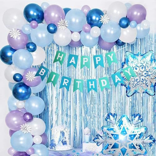 81PCS Frozen Thema Party Luftballons Gefroren blau Geburtstag Luftballons Ballongirlande Bogen, Geburtstag Party Dekoration
