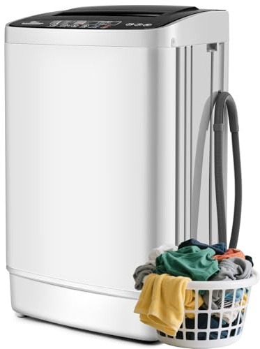 Nictemaw Portable Washing Machine 20Lbs, 2.8Cu.ft Full Automatic Portable Washer with 10 Wash Programs, LED Display & Drain Pump, Compact Clothes Washer for Apartments, Home, RV, Dorm