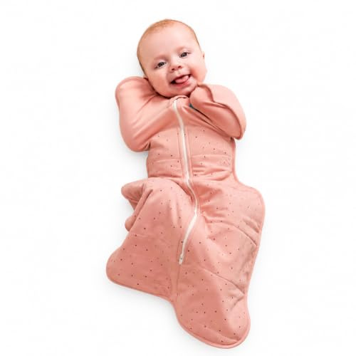 Love To Dream™ Swaddle UP™ Medium 6–8,5 kg – Pebbles Rose | Kuschelig weich fördert gesunden Schlaf | 2,5 Tog Winter Herbst 16–20 °C | Waschbare Baumwolle & Doppelreißverschluss
