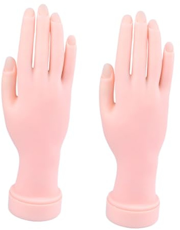 PACKOVE 2 pièces Main Entraînement pour Ongles Modèle Faux Main Caoutchouc Souple Outil Pratique pour Manucure et Nail Art Réutilisable pour Débutants et