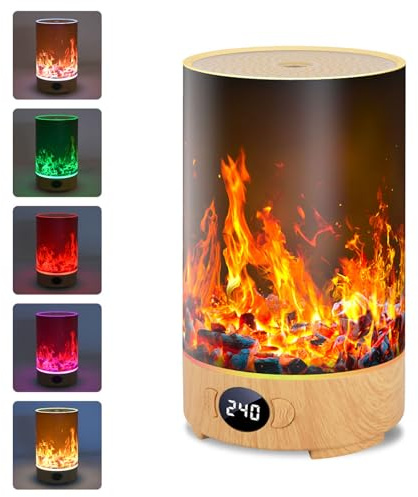 VSSHE Luftbefeuchter Flame Diffuser, Flammen Aroma Diffuser, Licht Aroma Diffuser für Duftöle, für Zuhause,Wohnzimmer, Schlafzimmer, Yoga, Spa, Büro