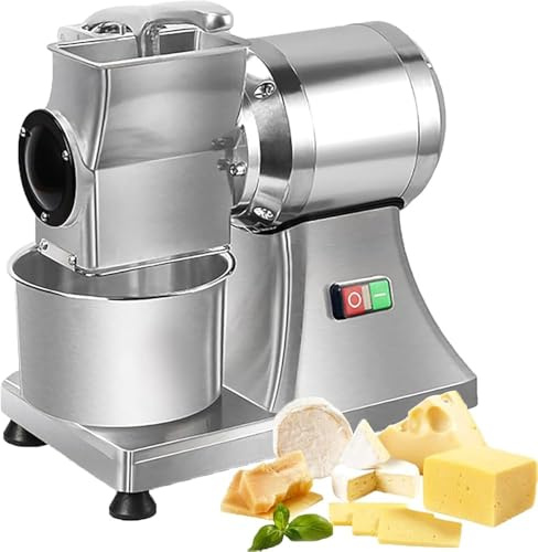 Rallador y triturador eléctrico de queso, 0.75 HP, 550 W, 88 libras/hora, incluye recipiente para queso, chile, pan rallado