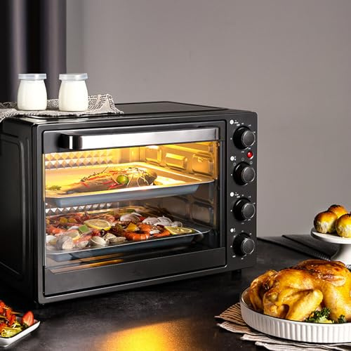 Olla Multifunción De 40 Litros, Mini Horno Eléctrico, Con Capacidad Para 4 Niveles De Cocción, 3 Modos De Calentamiento, Temperatura Ajustable De 90 a 230 °C, Con Controles De Temperatura Independient