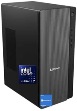Lenovo 2025 IdeaCentre Secure & Productive Business Tower Desktop, Ultra 7 265, 64 GB DDR5 RAM, 1 TB SSD, Wi-Fi 6, HDMI, kabelgebundene Tastatur und Maus, Win 11 Hone